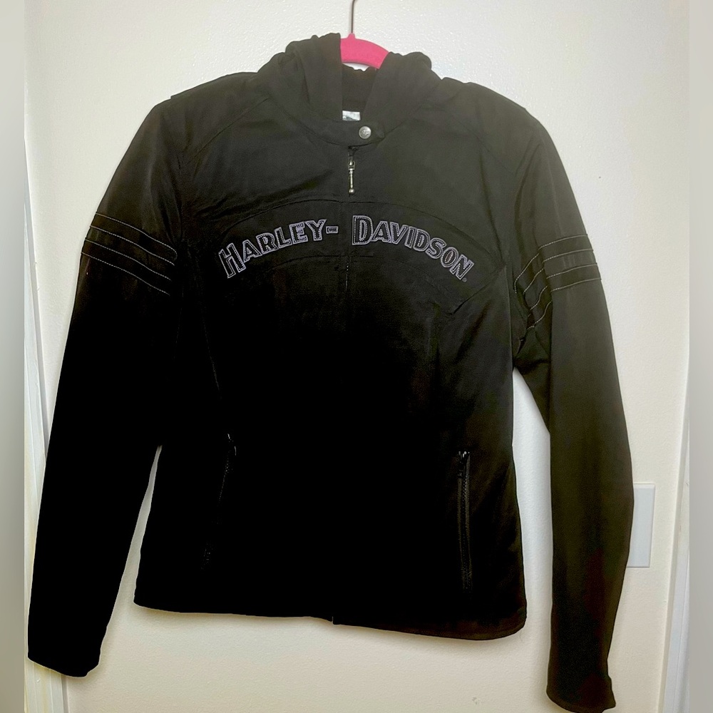 Women’s Harley Davidson riding jacket with hoodie insert size large